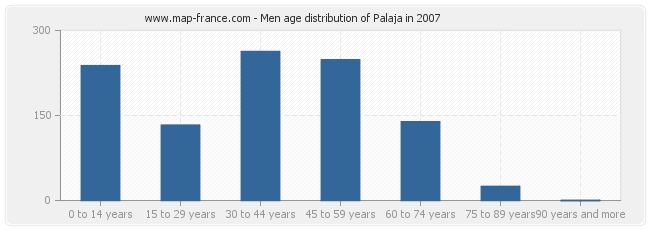 Men age distribution of Palaja in 2007