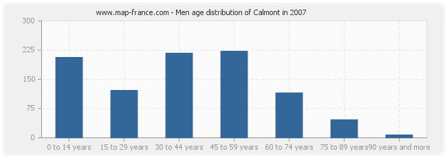 Men age distribution of Calmont in 2007