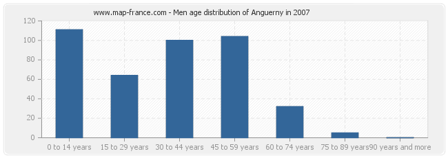 Men age distribution of Anguerny in 2007