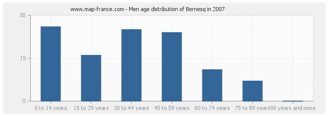 Men age distribution of Bernesq in 2007