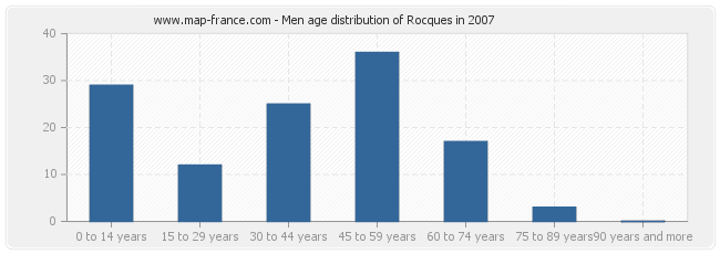 Men age distribution of Rocques in 2007