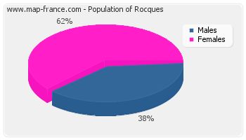 Sex distribution of population of Rocques in 2007