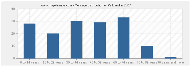 Men age distribution of Palluaud in 2007