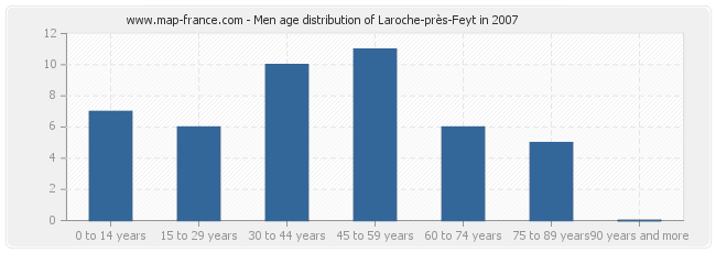 Men age distribution of Laroche-près-Feyt in 2007