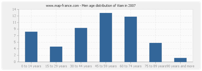 Men age distribution of Viam in 2007