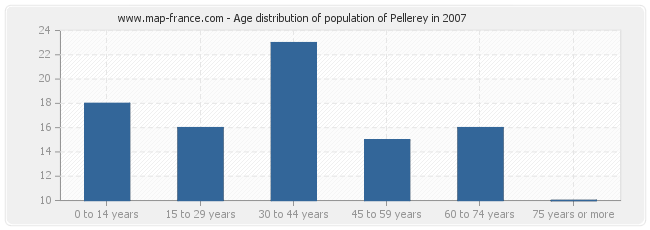 Age distribution of population of Pellerey in 2007