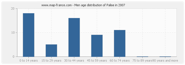 Men age distribution of Palise in 2007