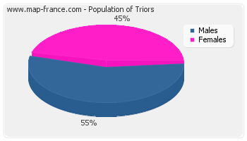 Sex distribution of population of Triors in 2007