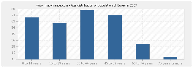 Age distribution of population of Burey in 2007