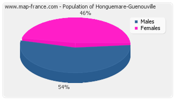 Sex distribution of population of Honguemare-Guenouville in 2007