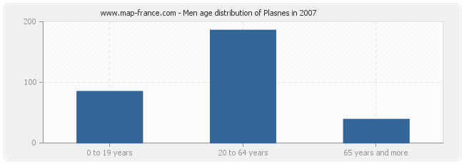 Men age distribution of Plasnes in 2007