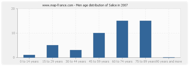 Men age distribution of Salice in 2007