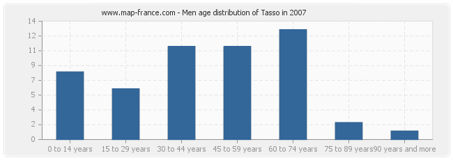 Men age distribution of Tasso in 2007