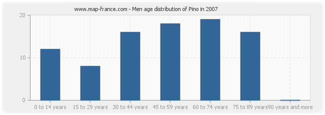Men age distribution of Pino in 2007