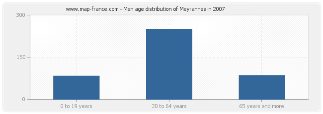 Men age distribution of Meyrannes in 2007