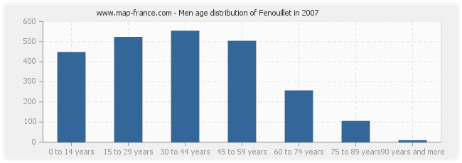 Men age distribution of Fenouillet in 2007