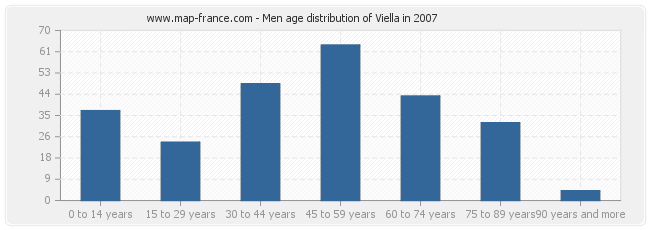 Men age distribution of Viella in 2007