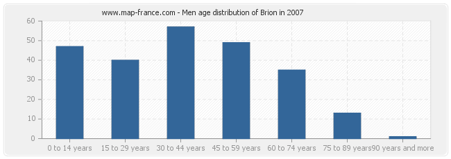 Men age distribution of Brion in 2007