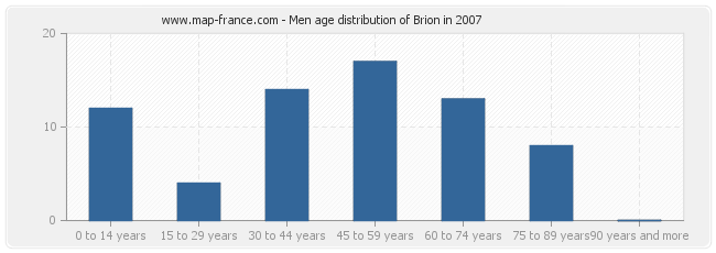 Men age distribution of Brion in 2007