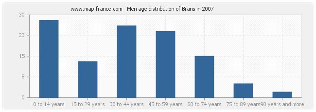Men age distribution of Brans in 2007