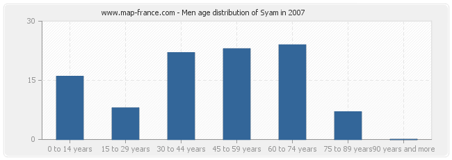 Men age distribution of Syam in 2007