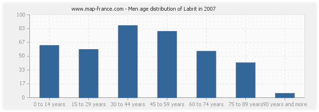 Men age distribution of Labrit in 2007