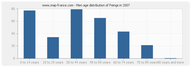 Men age distribution of Feings in 2007