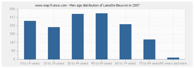 Men age distribution of Lamotte-Beuvron in 2007