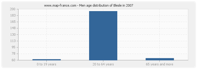 Men age distribution of Blesle in 2007
