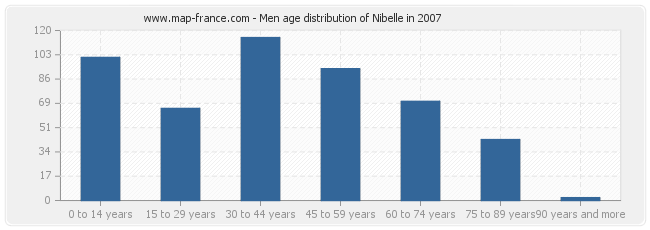 Men age distribution of Nibelle in 2007