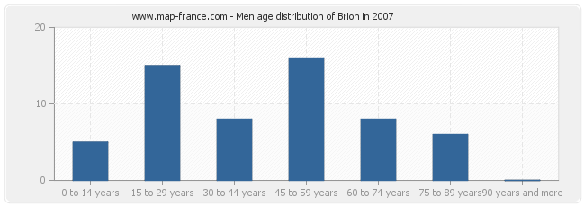 Men age distribution of Brion in 2007