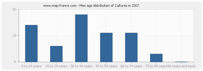 Men age distribution of Cultures in 2007