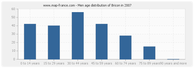Men age distribution of Bricon in 2007