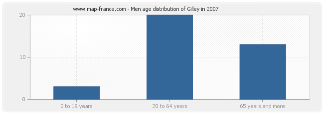 Men age distribution of Gilley in 2007