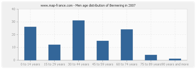 Men age distribution of Bermering in 2007