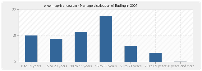 Men age distribution of Budling in 2007