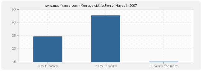 Men age distribution of Hayes in 2007