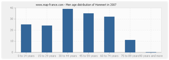 Men age distribution of Hommert in 2007