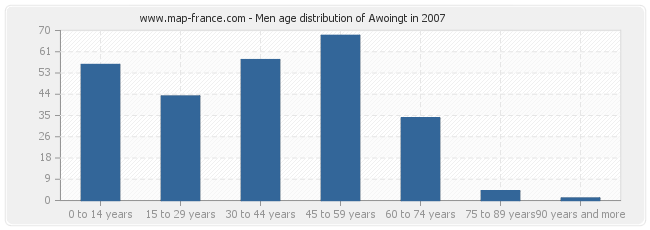 Men age distribution of Awoingt in 2007