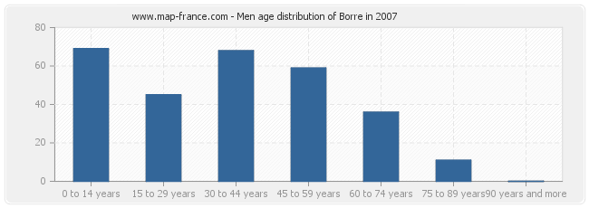 Men age distribution of Borre in 2007