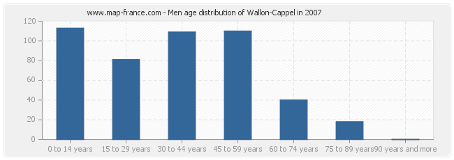 Men age distribution of Wallon-Cappel in 2007