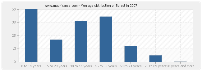 Men age distribution of Borest in 2007