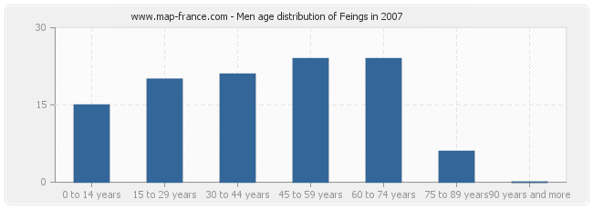 Men age distribution of Feings in 2007