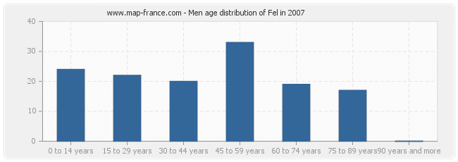 Men age distribution of Fel in 2007