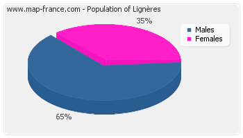 Sex distribution of population of Lignères in 2007