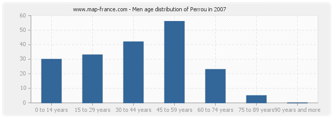 Men age distribution of Perrou in 2007