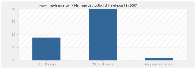 Men age distribution of Havrincourt in 2007