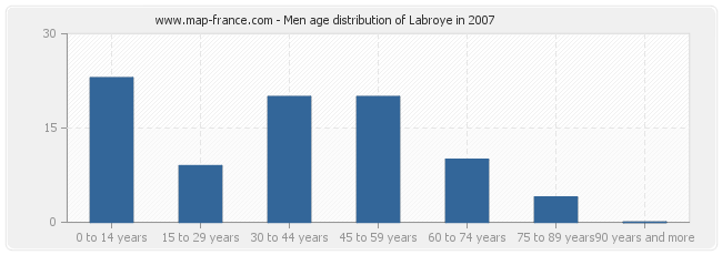 Men age distribution of Labroye in 2007