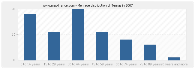 Men age distribution of Ternas in 2007