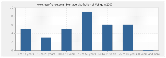 Men age distribution of Voingt in 2007